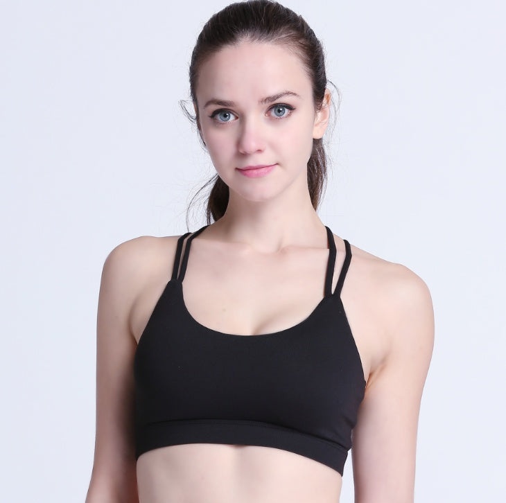 Sports female mesh beauty back bra High strength yoga running bra gathered shockproof sports underwear