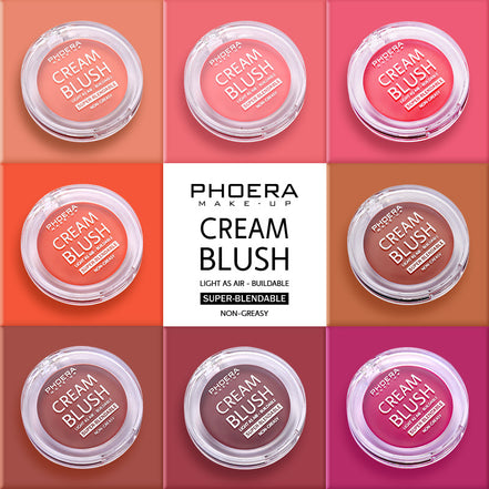 💗PHOERA Light & Brightening Cream Blush – Natural Radiant Glow Cheek Tint (Long-Lasting, Blendable, 8 Shades)