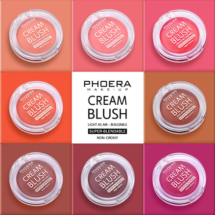 💗PHOERA Light & Brightening Cream Blush – Natural Radiant Glow Cheek Tint (Long-Lasting, Blendable, 8 Shades)