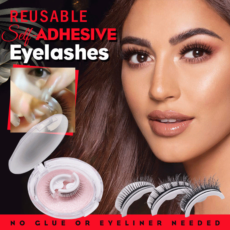 ✨Luxury Reusable 3D Mink Self-Adhesive Lashes – Glue-Free, Natural Volume, 10–20 Wears