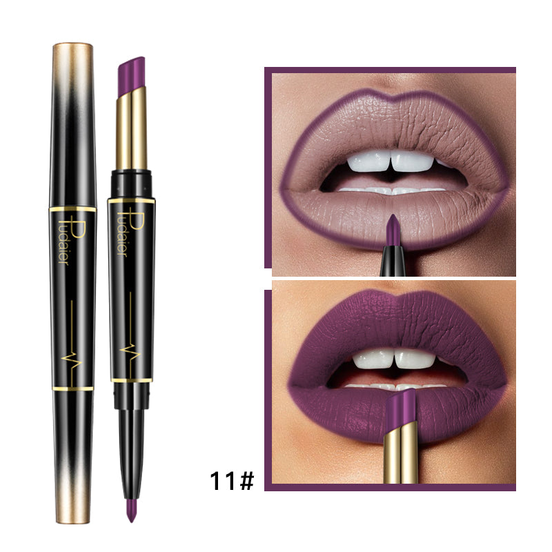 💄Double-Ended Lipstick & Lip Liner — Long-Lasting Matte, 16 Shades