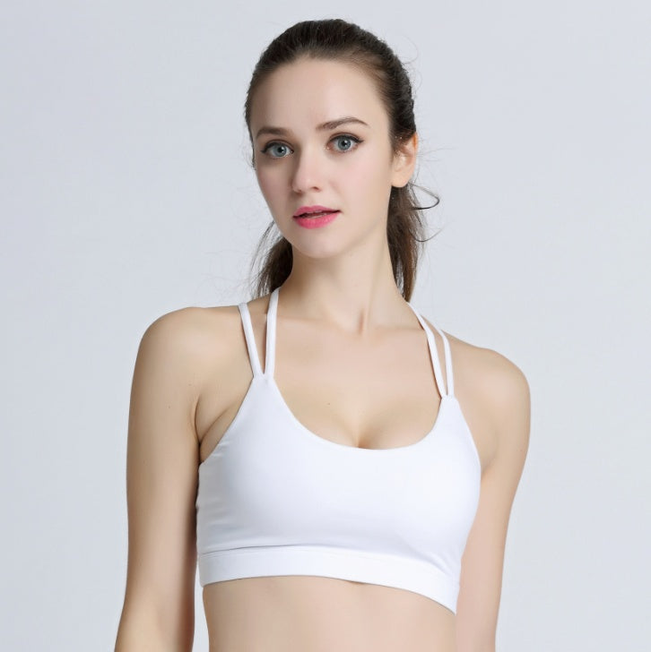 Sports female mesh beauty back bra High strength yoga running bra gathered shockproof sports underwear