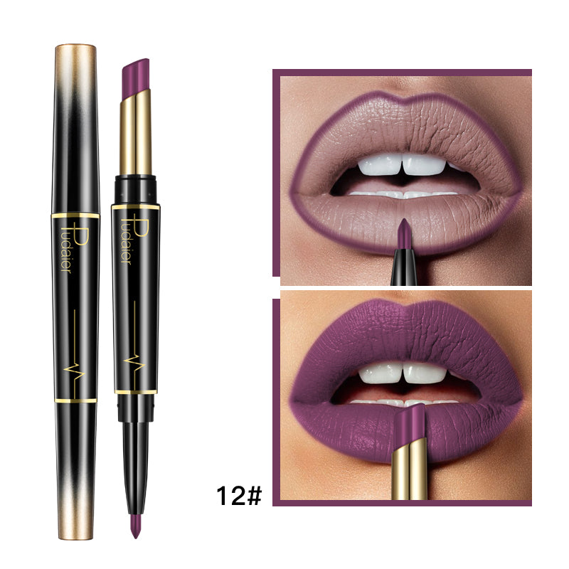 💄Double-Ended Lipstick & Lip Liner — Long-Lasting Matte, 16 Shades