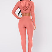 🔥Women’s Slim Fit Crop Hoodie Tracksuit Set – 2 Piece Casual Lounge & Streetwear Outfit