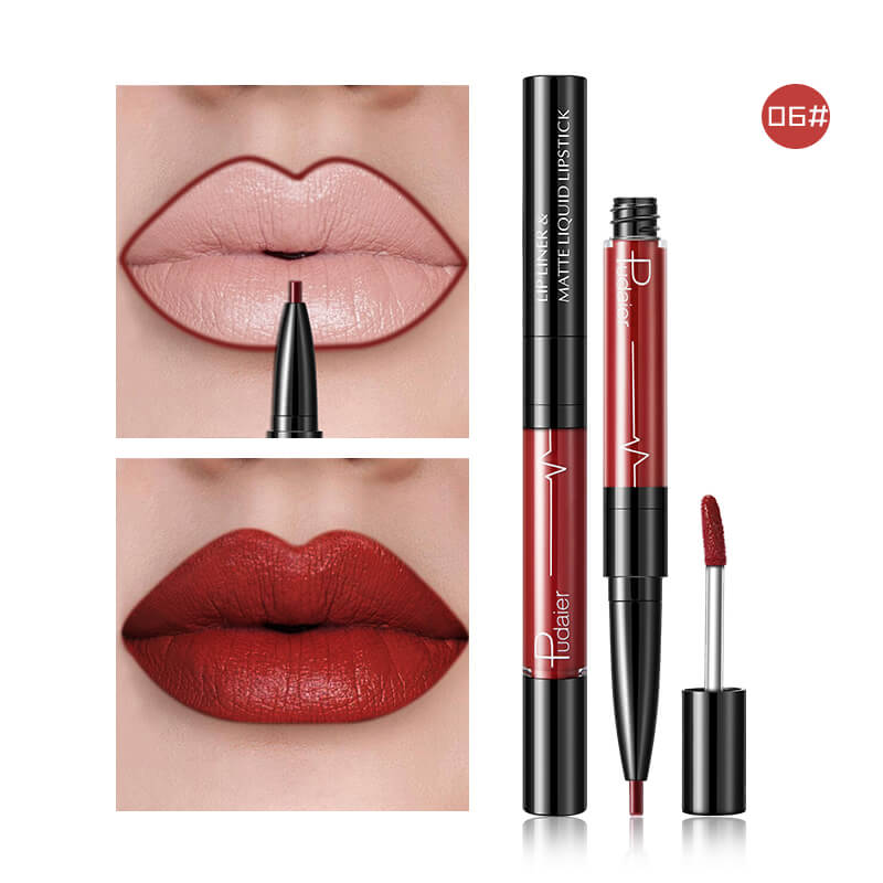 💄Pudaier 2-in-1 Matte Liquid Lipstick & Lip Liner — 16 Shades | 24-Hour Long-Lasting, Non-Transfer, Vegan