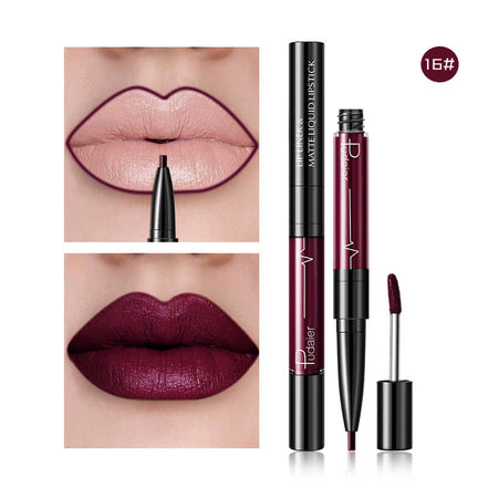 💄Pudaier 2-in-1 Matte Liquid Lipstick & Lip Liner — 16 Shades | 24-Hour Long-Lasting, Non-Transfer, Vegan
