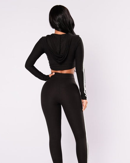 🔥Women’s Slim Fit Crop Hoodie Tracksuit Set – 2 Piece Casual Lounge & Streetwear Outfit