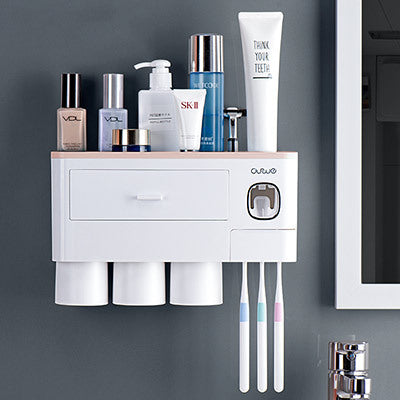 🪥All-in-One Magnetic Toothbrush Holder & Bathroom Organizer with Toothpaste Squeezer