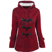 warm winter fur collar jackets women new horn button Long down coat women parka Plus Size female parka hoodies Women