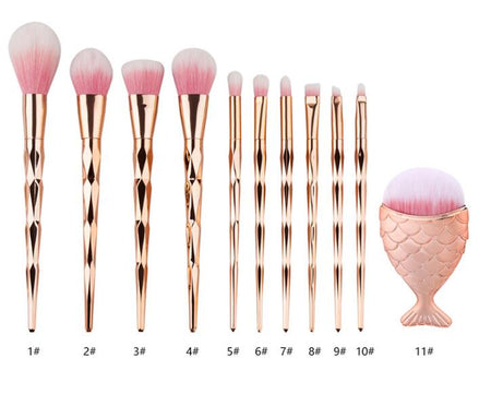 ✨Diamond Fish Makeup Brush Set (Ultra-Soft | Flawless Blend | Beginner-Friendly)