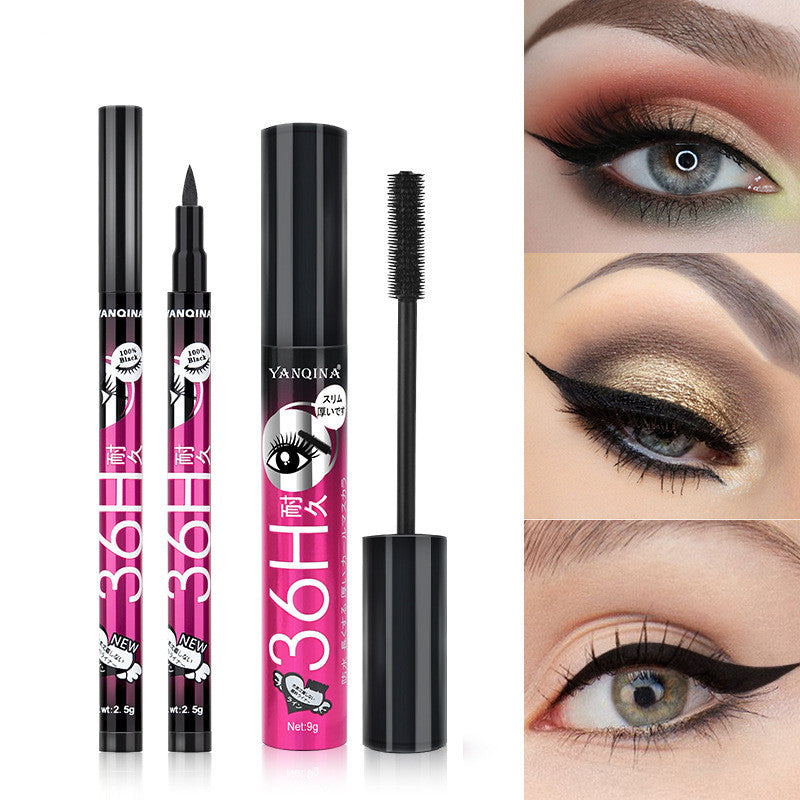 💖Smudge-Proof Eyeliner & Volumizing Mascara Combo Set – Long-Lasting Waterproof Eye Makeup Duo