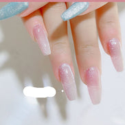 Latest Milk Tea Crystal Stone Cat Eye Nail Polish Benspiti