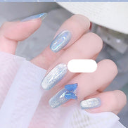 Latest Milk Tea Crystal Stone Cat Eye Nail Polish Benspiti