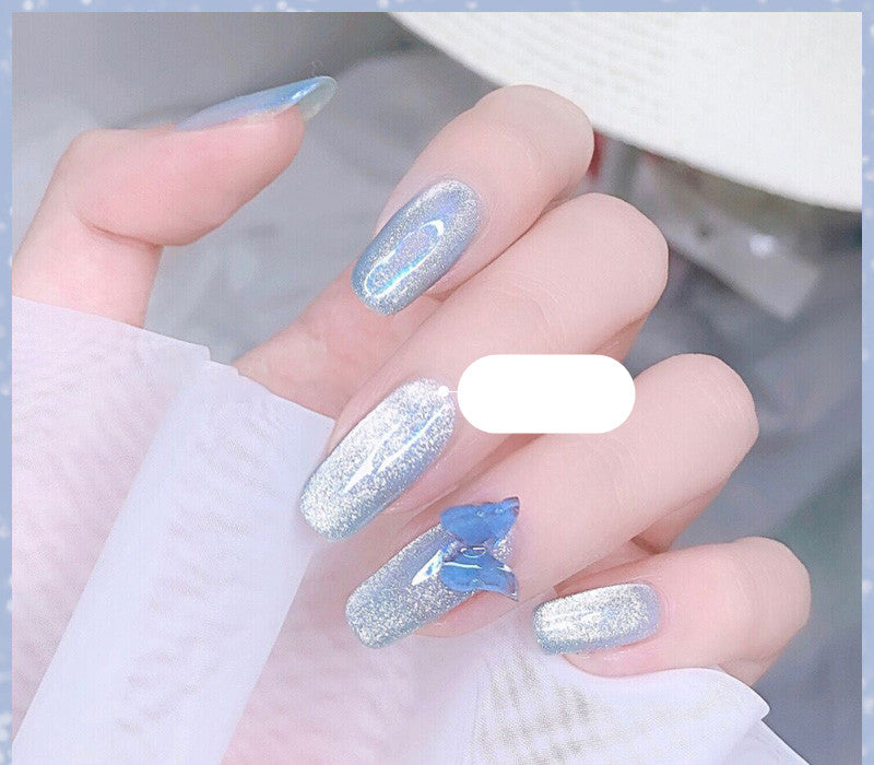 Latest Milk Tea Crystal Stone Cat Eye Nail Polish Benspiti