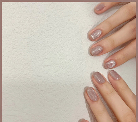 Latest Milk Tea Crystal Stone Cat Eye Nail Polish Benspiti