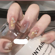 Latest Milk Tea Crystal Stone Cat Eye Nail Polish Benspiti