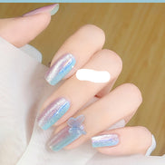 Latest Milk Tea Crystal Stone Cat Eye Nail Polish Benspiti