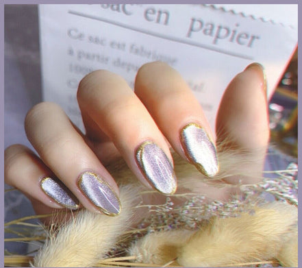 Latest Milk Tea Crystal Stone Cat Eye Nail Polish Benspiti