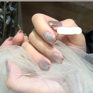 Latest Milk Tea Crystal Stone Cat Eye Nail Polish Benspiti
