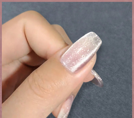 Latest Milk Tea Crystal Stone Cat Eye Nail Polish Benspiti