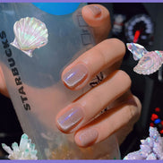 Latest Milk Tea Crystal Stone Cat Eye Nail Polish Benspiti