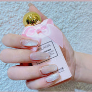 Latest Milk Tea Crystal Stone Cat Eye Nail Polish Benspiti