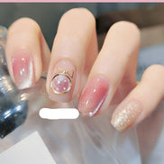 Latest Milk Tea Crystal Stone Cat Eye Nail Polish Benspiti