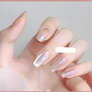 Latest Milk Tea Crystal Stone Cat Eye Nail Polish Benspiti