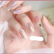 Latest Milk Tea Crystal Stone Cat Eye Nail Polish Benspiti