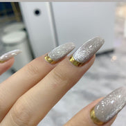 Latest Milk Tea Crystal Stone Cat Eye Nail Polish Benspiti