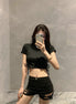 🖤 Double Buckle High-Waist Sculpting Shorts ✨