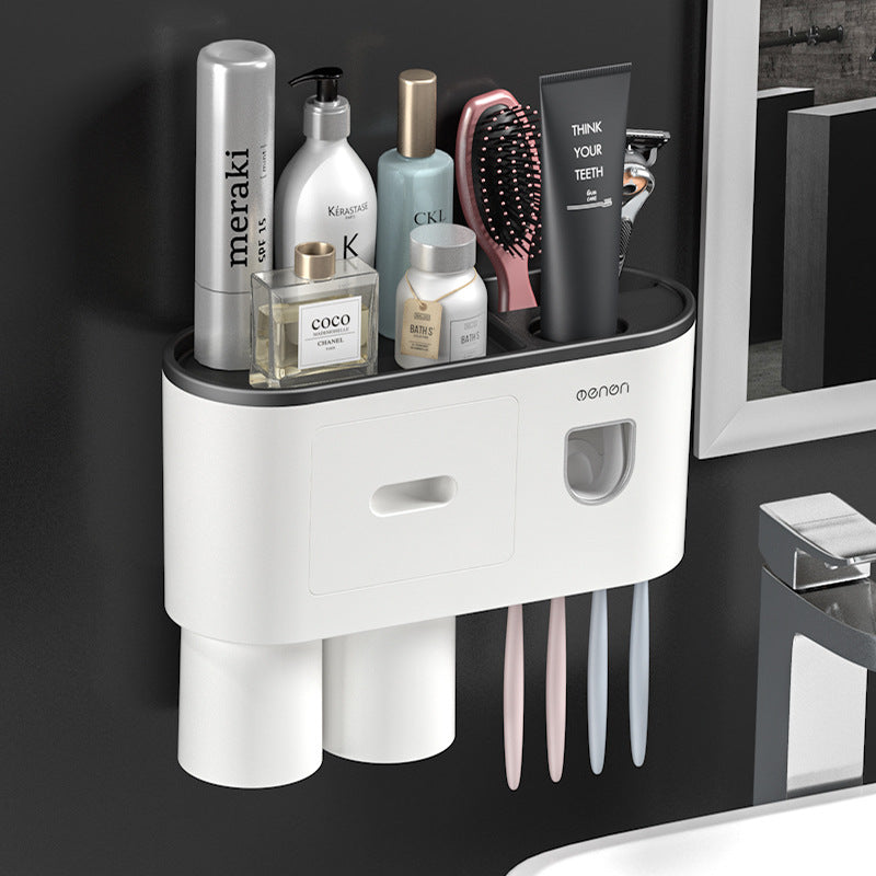 🪥All-in-One Magnetic Toothbrush Holder & Bathroom Organizer with Toothpaste Squeezer