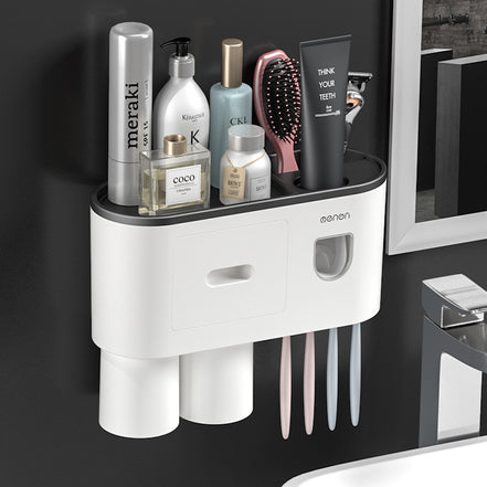 🪥All-in-One Magnetic Toothbrush Holder & Bathroom Organizer with Toothpaste Squeezer
