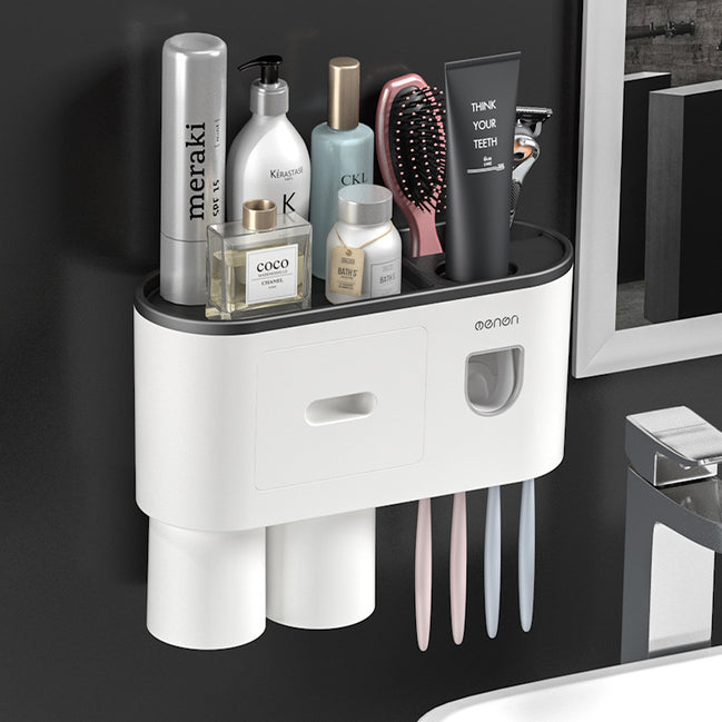 🪥All-in-One Magnetic Toothbrush Holder & Bathroom Organizer with Toothpaste Squeezer