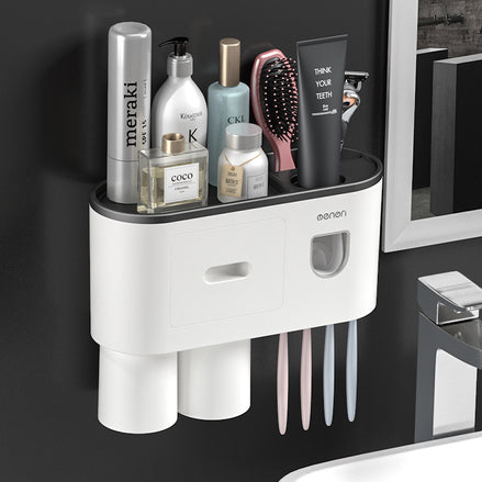 🪥All-in-One Magnetic Toothbrush Holder & Bathroom Organizer with Toothpaste Squeezer