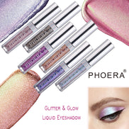 🌟PHOERA Magnificent Metals Glitter & Glow Liquid Eyeshadow – 12 Holographic Shimmer Shades | Long-Lasting Waterproof Glitter Eye Topper