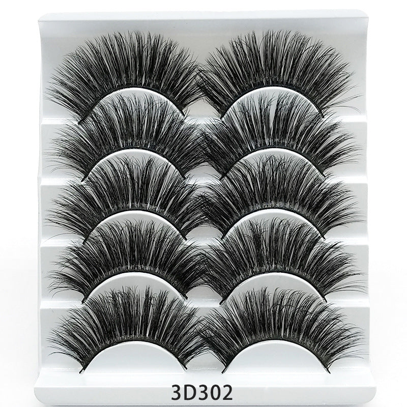💋Velora 3D Mink False Eyelashes – Soft Cotton Band, 5 Pairs Glam Set