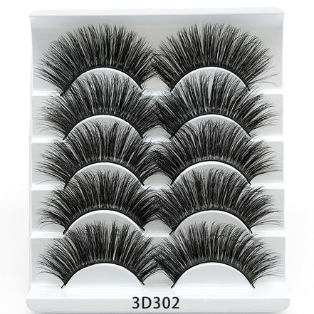 💋Velora 3D Mink False Eyelashes – Soft Cotton Band, 5 Pairs Glam Set