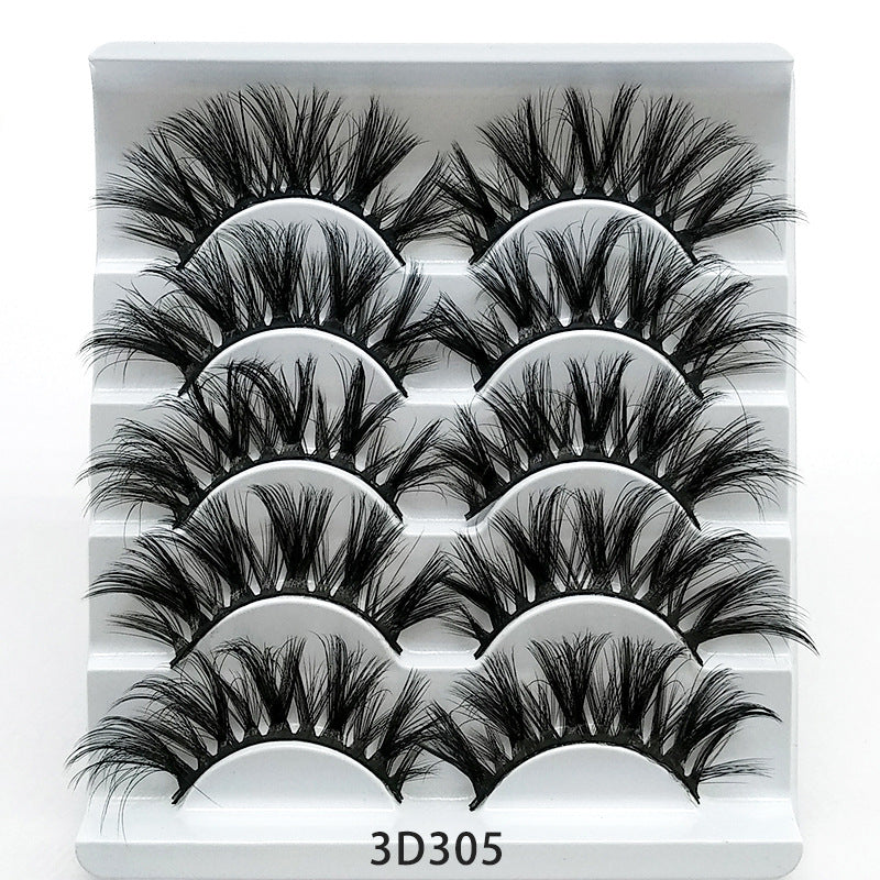 💋Velora 3D Mink False Eyelashes – Soft Cotton Band, 5 Pairs Glam Set