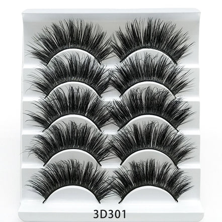 💋Velora 3D Mink False Eyelashes – Soft Cotton Band, 5 Pairs Glam Set
