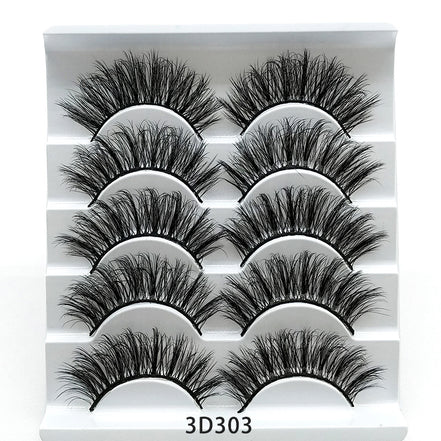 💋Velora 3D Mink False Eyelashes – Soft Cotton Band, 5 Pairs Glam Set