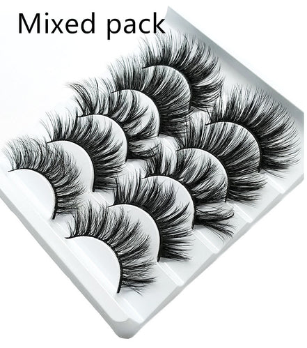 💋Velora 3D Mink False Eyelashes – Soft Cotton Band, 5 Pairs Glam Set
