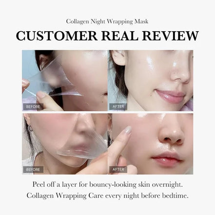 🌙Collagen Night Wrapping Mask – Overnight Hydrating & Firming Anti-Wrinkle Face Mask for Glowing, Youthful Skin