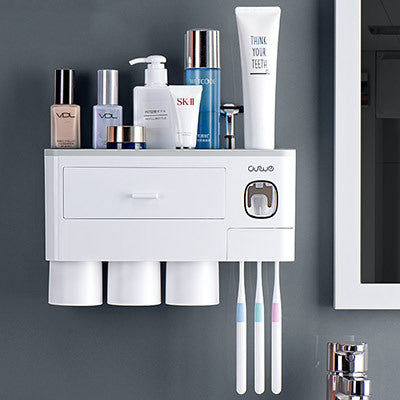 🪥All-in-One Magnetic Toothbrush Holder & Bathroom Organizer with Toothpaste Squeezer