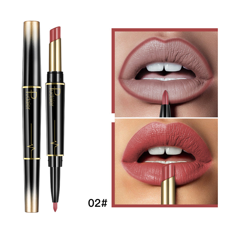 💄Double-Ended Lipstick & Lip Liner — Long-Lasting Matte, 16 Shades