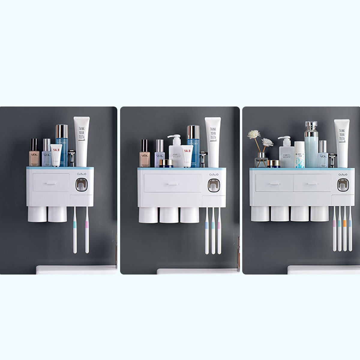 🪥All-in-One Magnetic Toothbrush Holder & Bathroom Organizer with Toothpaste Squeezer