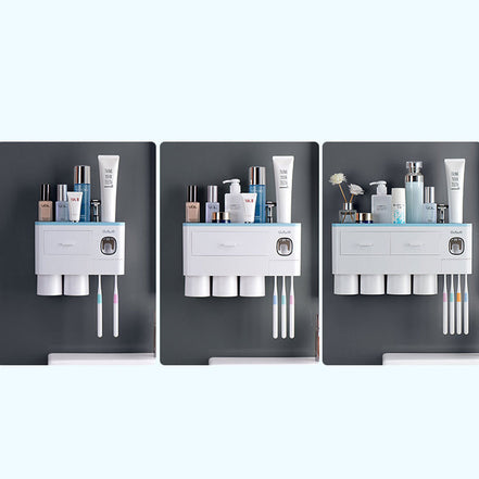 🪥All-in-One Magnetic Toothbrush Holder & Bathroom Organizer with Toothpaste Squeezer