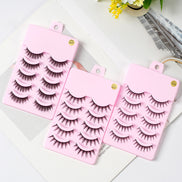 💖Anime Doll Eyes Manga Lashes (5 Pairs) – Natural Wispy Korean Cosplay Eyelashes