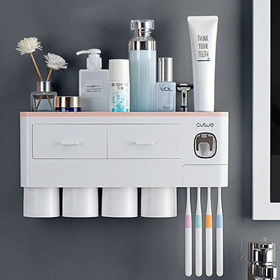 🪥All-in-One Magnetic Toothbrush Holder & Bathroom Organizer with Toothpaste Squeezer