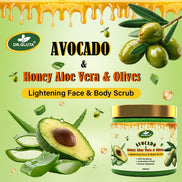 🥑Avocado & Olive Glow Body Scrub (500ml) – Deep Exfoliating + Skin Brightening Polish